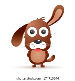 Vector illustration of cute animal, dog