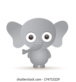 Vector illustration of cute animal, elephant