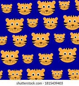 Vector illustration of cute animal face pattern