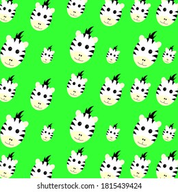 Vector illustration of cute animal face pattern