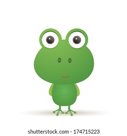 Vector illustration of cute animal, frog.