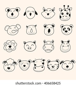 Vector Illustration of  cute animal head