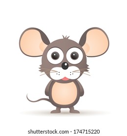 Vector illustration of cute animal, mouse