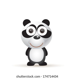 Vector illustration of cute animal, panda