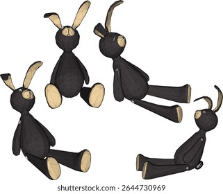 vector illustration of cute animal rabbit doll design with long ears