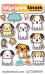 Vector illustration of Cute animal stickers are cute dog labels.
