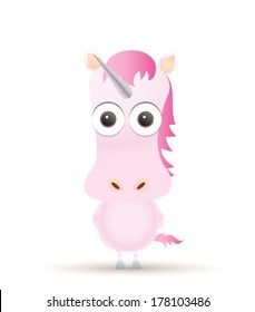 Vector illustration of cute animal, unicorn.