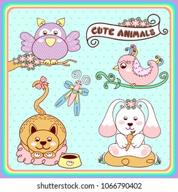 Vector illustration of cute animals.