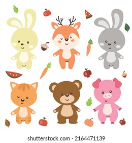 Vector illustration of cute animals.