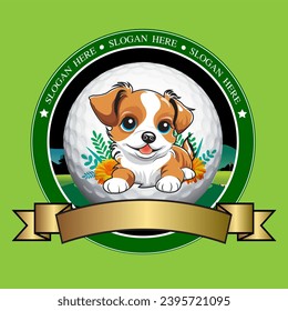 Vector illustration of cute animals in golf balls for commercial and advertising purposes.