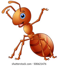 Vector illustration of Cute ant cartoon 