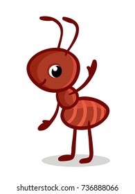 かわいいアリのベクターイラスト 子ども向けの漫画スタイルの昆虫 のベクター画像素材 ロイヤリティフリー