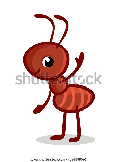 かわいいアリのベクターイラスト 子ども向けの漫画スタイルの昆虫 のベクター画像素材 ロイヤリティフリー 736888066