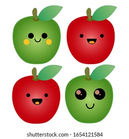 Vector illustration of cute apple character