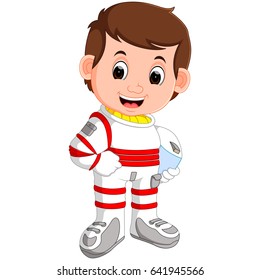 vector illustration of Cute astronaut cartoon