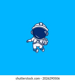 ilustración vectorial de astronauta lindo flotando
