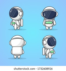 Vector illustration of cute astronauts