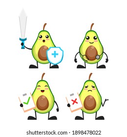 ilustración vectorial del conjunto de temas médicos de aguacate. linda fruta aguacate Concepto blanco aislado. Estilo de caricatura plana Adecuado para Landing Page, Banner, volante, Pegatina.