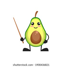 vector illustration of cute avocado fruit education or character teaching. cute avocado fruit Concept White Isolated. Flat Cartoon Style Suitable for Landing Page, Banner, Flyer, Sticker.