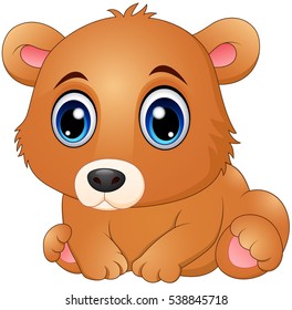 Vector illustration of Cute baby bear cartoon