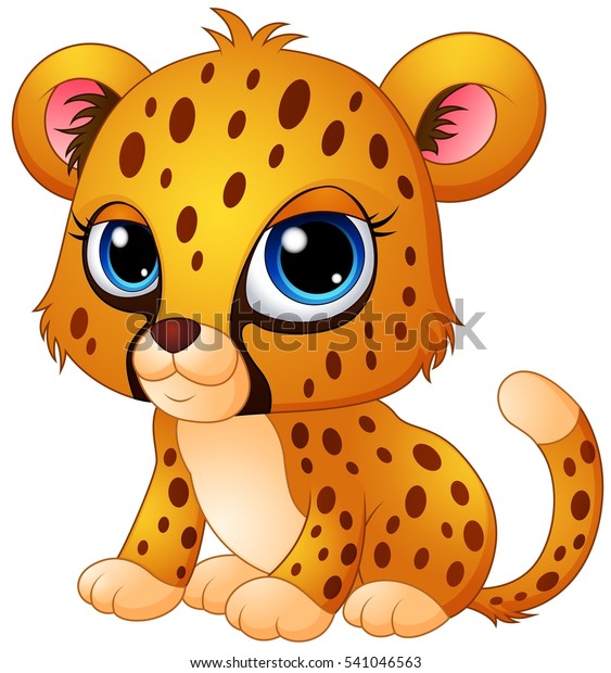 Vector Illustration Cute Baby Cheetah Cartoon Stock Vector Royalty Free