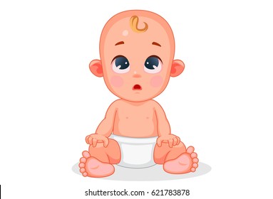 Vector illustration of cute baby with different expressions 5