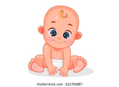 Vector illustration of cute baby with different expressions 2