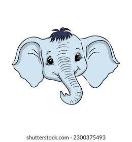 Vector illustration of a cute baby elephant