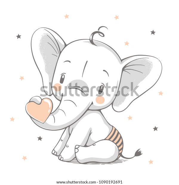 Vector Illustratie Van Een Schattige Baby Stockvector Rechtenvrij 1090192691