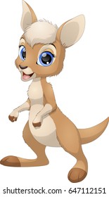 Vector illustration, cute baby kangaroo, on a white background