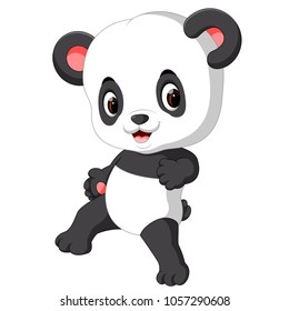 vector illustration of cute baby panda cartoon