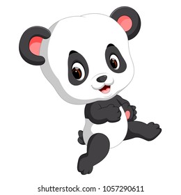 vector illustration of cute baby panda cartoon