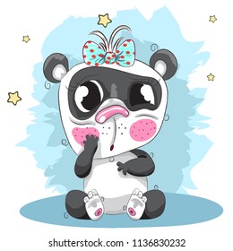 Vector illustration of cute baby Panda