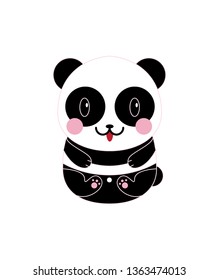 Vector illustration of Cute baby panda