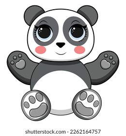 Vector illustration of Cute baby panda sitting