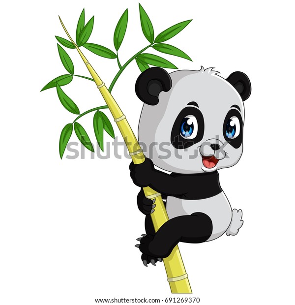 Vector Illustration Cute Baby Panda Tree Stock Vector (Royalty Free ...