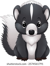 Vector illustration of cute baby skunk