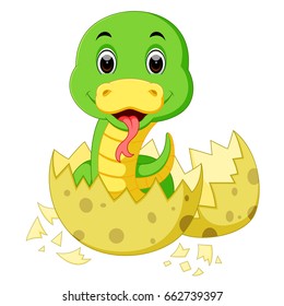 vector illustration of Cute baby snake cartoon