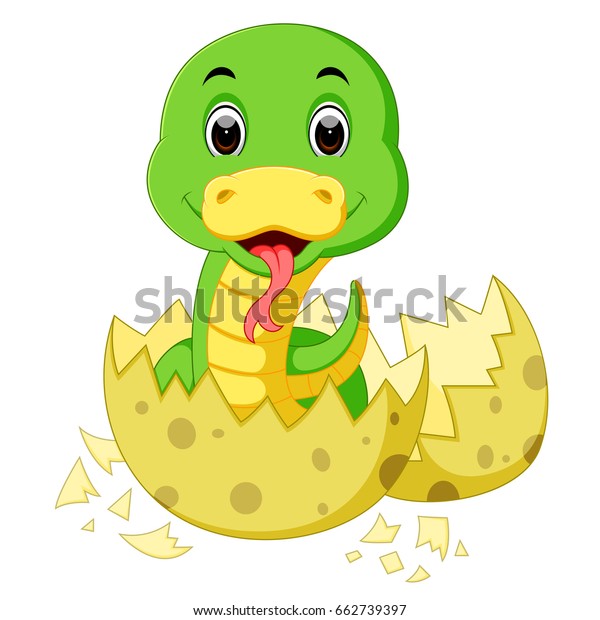 Vector Illustration Cute Baby Snake Cartoon Stock Vector (Royalty Free ...