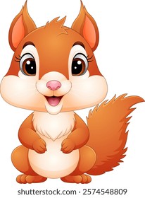 Vector illustration of cute baby squirrel