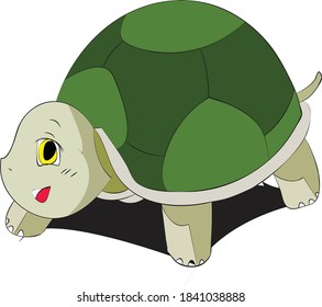Vector illustration of a Cute baby turtle cartoon
