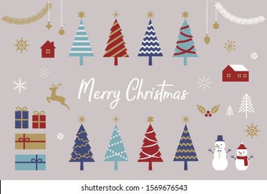 Vector illustration of a cute background picture for postcard.　
Simple and cute design.