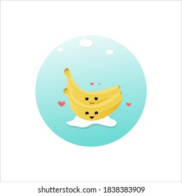 ilustración vectorial del personaje de la mascota de la fruta del plátano lindo

