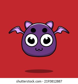 Vector illustration of cute bat in isolated background, suitable for halloween ornament 