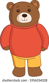 Vector illustration of a cute bear character in beautiful and cute clothes.