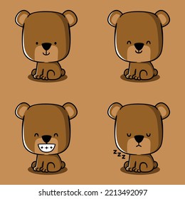 ilustración vectorial del emoji del oso lindo