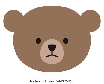 Ilustración vectorial de cara de oso lindo. Iconos, animales