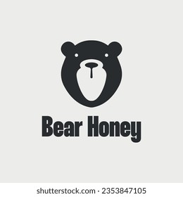 Vector illustration of cute bear honey