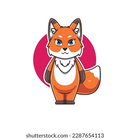 vector illustration of a cute and beautiful fox cartoon character