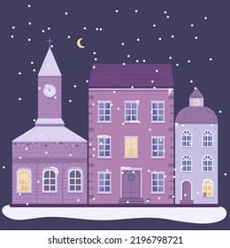 Vector Illustration of Cute and Beautiful scandinavian Houses.